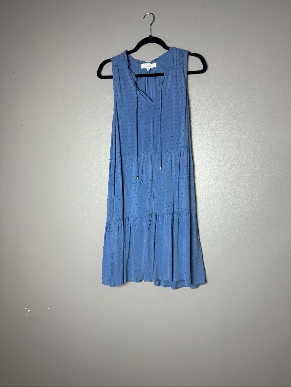 Lucky Brand Sky Blue Sleeveless Tiered Mini Dress